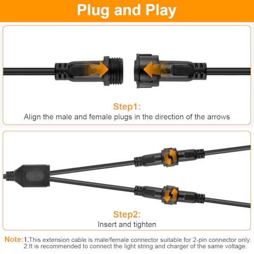 VSSHE Lichterkette Verteiler, Weihnachtsbeleuchtung, Eiszapfen- und Vorhanglichter, G40-Globen