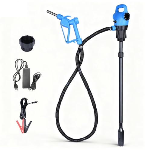 Electric Drum Barrel Pump 110V-240V AC/ 12V DC Power 55 Gallon Electric Transfer Pumps with 2-Inch Bung Adapter 5 GPM Flow Rate Suitable for DEF Diesel Water Antifreeze
