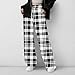 Plaid Sweatpant for Girl Fashion High Waist Straight Leg Loose Trouser Pocket Casual Comfort Daily Pants (5-15 Years) Black