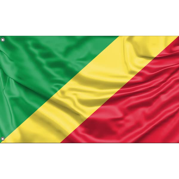 Bandiera Congo Brazzaville – Loango, Regno Congo, Kakongo – Esercito Punta Nera Reale - Foto 2