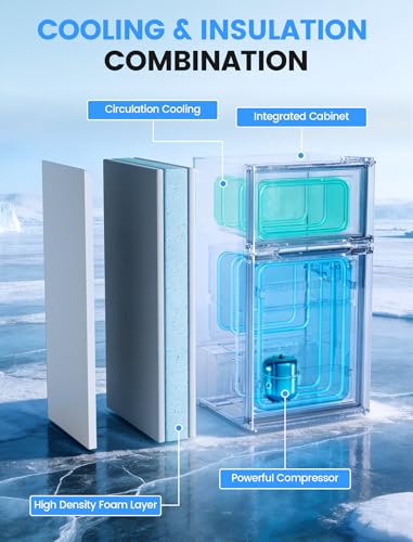 Image of COWSAR 2.5 Cu.Ft Mini Fridge with Freezer, Double Reversible Door Compact Apartment Refrigerator with 2 Removable Shelves, Commercial Dorm Fridge for Bedroom, Office, Kitchen, Dorm, White