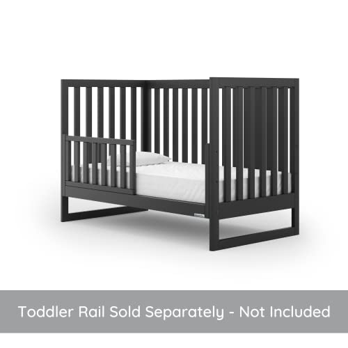 Dadada Austin 3-In-1 Convertible Crib, Greenguard Gold Certified, Solid Wood, Made In Italy (Black) #TOP6