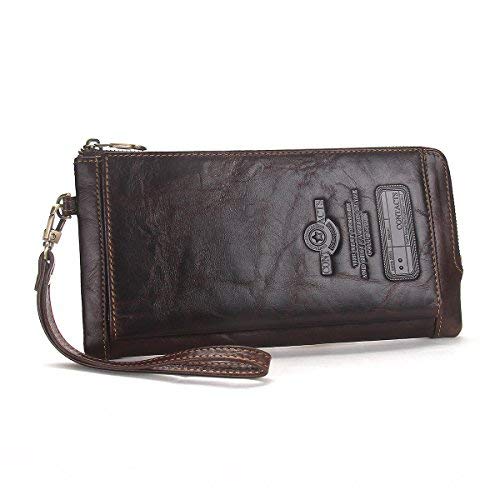 Contacts Clutch Purses For Women,Mens Clutch Bag,Rfid Leather Bifold Wallet For Men Credit Card Zipper Pocket Phone Holder Clutch Purse #TOP1