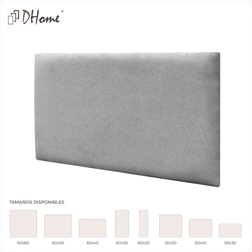 Miniatura 5 de Dhome Paneles Tapizados De Tela Aqualine Autoadhesivos Para Pared Acústicos Absorbentes Protección Impactos Cabeceros Decoración Hogar Dormitorio Gris, 60x50cm