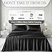 DECOLURE Satin Bed Sheets - 6 Piece Luxury Silky King Size Bedding Set - Softer Than Silk, Wrinkle-Free with 15” Deep Pocket Fitted Sheet, Perfect for Hair & Skin, Gifts for Women (Stone Grey)