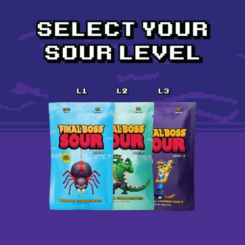 image for Final Boss Halloween Sour Candy, Sour Cranberries, 10 Pack, Level 3, F