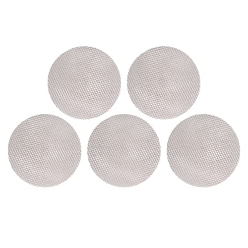 TANIQIACA 5Pcs 36cm Diameter High Temperature Barbecue Round Mat, Reusable Non Stick BBQ Grill Grid, Pizza Mat, Glass Fiber Cloth Material