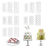 15PCS Cuadrado para Galletas Cortador,Pastel Cortador Cuadrado Fondant,Cortador de Galletas Cuadrado,Cortador de Fondant de Pastel Cuadrado, para Decoración de Pastel de Cumpleaños Galletas(5 Formas)