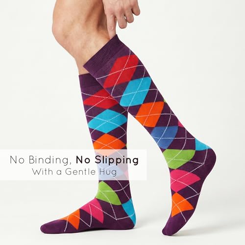 Image of Mysocks Unisex Knee High Long Socks Argyle