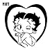 WAXY 16,2 cm x 16,6 cm dekorative Auto-Autoaufkleber Betty Boop Kreative Vinyl-Aufkleber Dekoration C31-0448 Silber