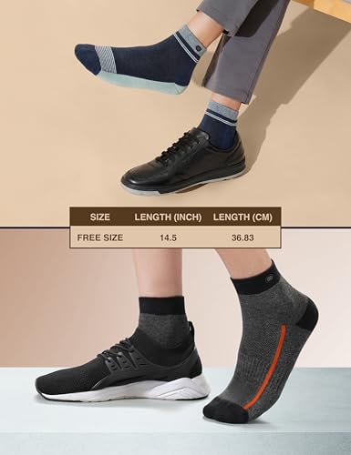 Image of Symbol Premium Men's Cotton Sports Socks Unisex | High Ankle Length | Odour-Free & Anti-bacterial | Cushioned Base | Available in Combo Packs