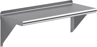 Express KitchQuip 30" x 12" Stainless Steel Wall Mount Shelf NSF Certified Heavy Duty Commercial Kitchen Storage Rack