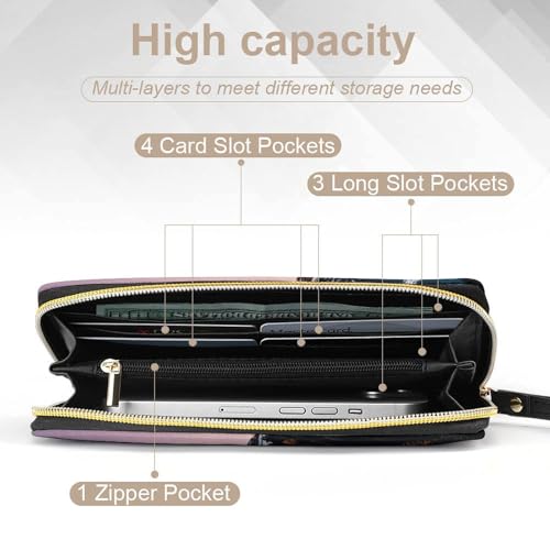 Women Wallets Rocky Mountains Leather Wallet for Women Thin Wallet with Zipper Pocket Card Holder4