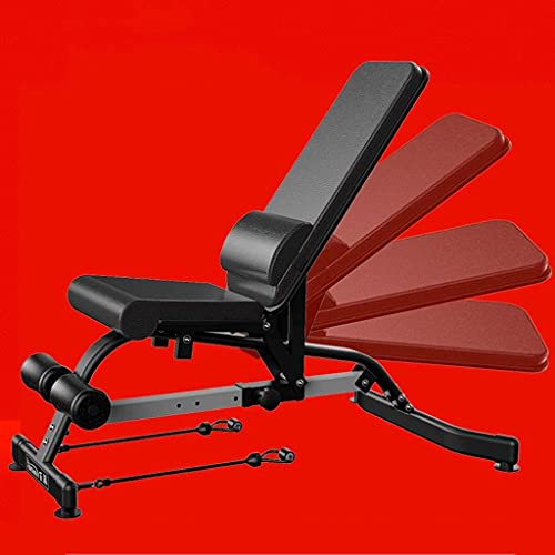 YYAI-HHJU Halterbank met halters voor fitnessbank, sit-up-board, multifunctionele fitnessstoel voor vogels, fitnessuitrusting, kussen voor buikspieren, verstelbaar - Image 4