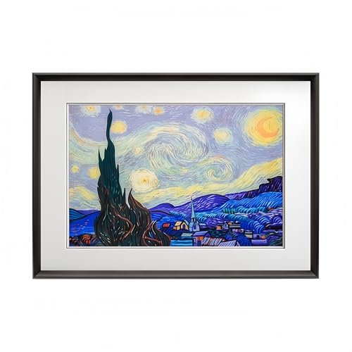 FENGSHUI-CAISHEN Cross-stitch, Embroidery for Van Gogh Wall Art Starry Sky - Wall Decor for Living Room, Chinese New Year Decoration, Chinese Decor & Gifts, Van Gogh Gifts