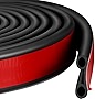 17.4 Ft Tailgate Seal EPDM Rubber Tailgate Seal Adhesive Camper Shell Seal Double Bulb Automotive Weather Stripping for Pickups Truck Auto Car and Windproof, Waterproof, Soundproof, Noise Reduction