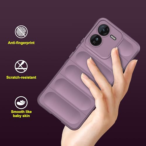 Image of amazon basics Back Case Cover for iQOO Z9x 5G | Compatible for iQOO Z9x 5G Back Cover | Liquid Silicon Magic Case with Camera Protection | Lavender