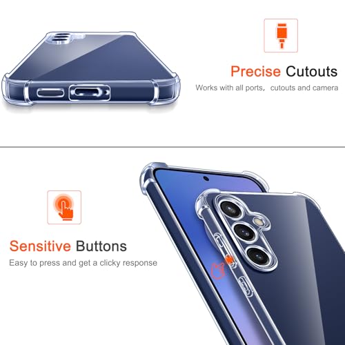 Image of Lustree Back Cover Transparent Case Compatible with Samsung Galaxy S23 FE | Clear + TPU Case with 4 Corner Air Cushion Protection & Camera Protection | Slim& Stylus Cover