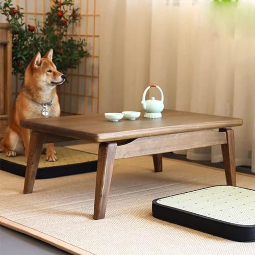 Table basse japonaise en bois rétro petite table à thé robuste - 3
