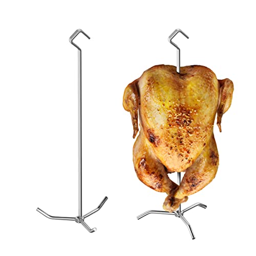 Upgraded Turkey Holder Turkey Fryer Accessory Kit Chicken Rack Roaster BBQ Skewers Compatible with Oklahoma Joe's Super Skewers -2 Set