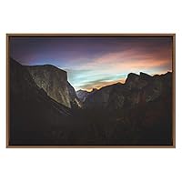 SIGNWIN Framed Canvas Wall Art Rainbow Sunset Over Yosemite National Park Landscape Wilderness Photography Modern Art Scenic Dramatic for Living Room, Bedroom, Office - 16