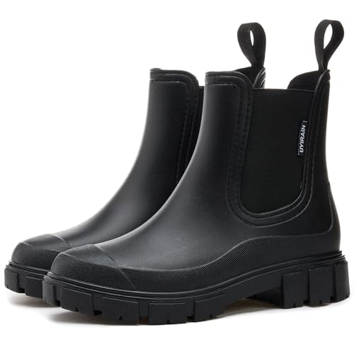 Image of WOWSTICK Women's Ankle Rain Boots Waterproof Lightweight Slip Resistant Fashion Garden Booties