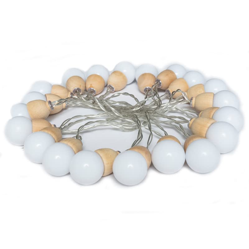 Cadena de luces para exteriores 6M 30LED, cadena de luces de ambiente de Camping alimentada por USB,cadena de luces LED para decoración de cumpleaños de tienda de campaña (Blanco cálido)
