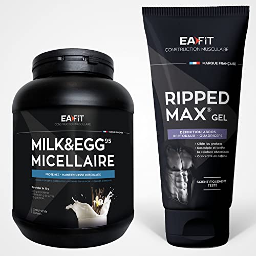 Milk Egg 95 Micellaire et Ripped Max Gel EAFIT pour préserver la masse musculaire