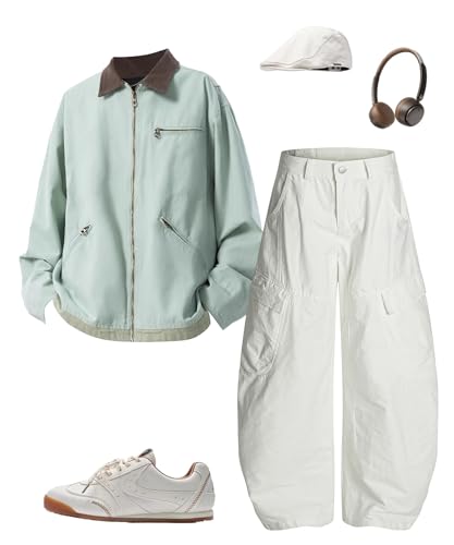 Unisex Vintage Wide Leg Jeans Barrel Style Multi-Pocket Cargo Pants Casual Streetwear Trousers4