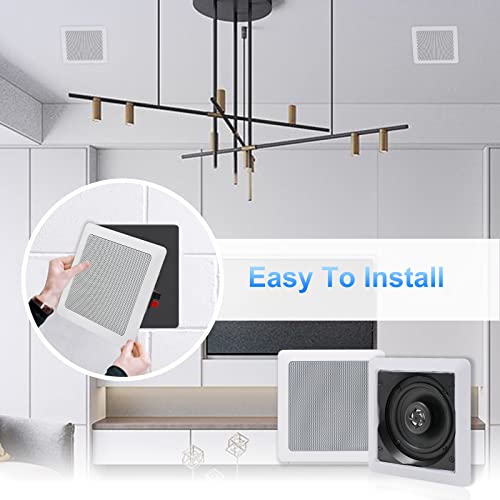 Herdio Bluetooth Ceiling Speakers, 320W 5.25 Inch Flush Mount In Wall Speakers Surround Sound System, Perfect For Home Theater, Tv, Bathroom, White, 2 Pairs #TOP3
