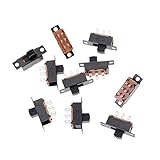 2 Position DPDT 2P2T Panel Mount Vertical Slide Switch 6 Pin 0.5A 50V DC 10 Pcs