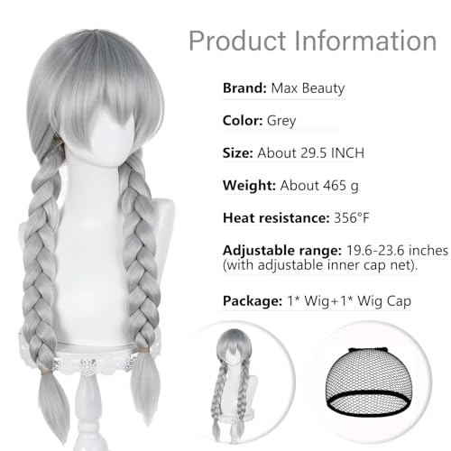 Image of LABEAUTE Unsex Cosplay Wig for Men Woman for Short Straight Cosplay Wig with Bangs for Anime Heat Resistant Hair for Party and Halloween (gray)