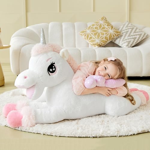Ikasa 6636799 Giant Unicorn Stuffed Animal Plush Toy,Big Large Jumbo Soft Toys,43 Inch Cute Huge Size Fluffy Plushy Fat Plushie,Gifts thumb #4