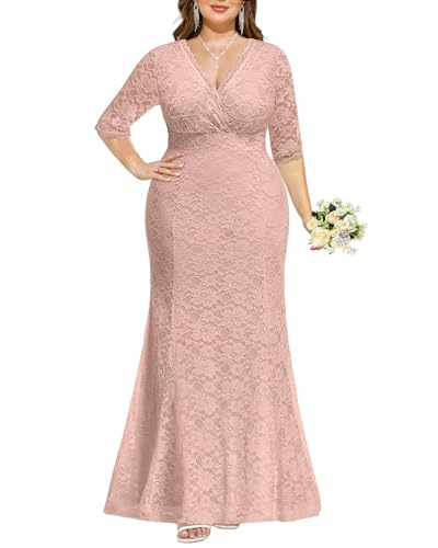 Image of Pinup Fashion Plus Size Formal Evening Dress Wedding Guest Bridal Gowns