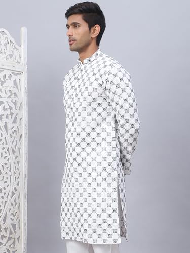 Image of Jompers Rayon Embroidered & Sequins Regular Fit Kurtas for Men.