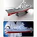 GoolRC Remote Control Warship RC Military Battleship, 1:390 Scale Remote Control Boat for Lakes and Rivers, 2.4GHz RC Armed Cruiser Boat Model with Low Battery Alarm and 2 Batteries for Adults