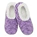 Snoozies Womens Bed Of Roses Cozy Sherpa Fleece Non Skid Slipper Socks - Lavender, Medium