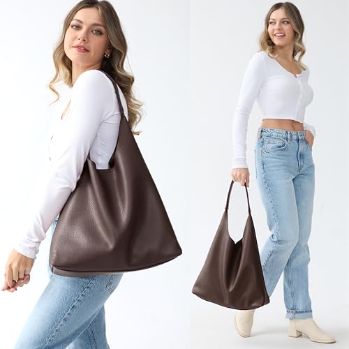Soft Vegan Leather Slouchy Hobo Tote