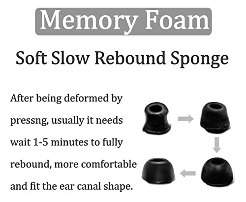 6 Pairs Galaxy Buds 2 Pro Memory Foam Ear Tips, S/M/L Noise Reduce Anti-Slip No Silicone Pain Comfortable Fit in Case Earbuds Compatible with Samsung Galaxy Buds 2 Pro 2022 Release - Graphite