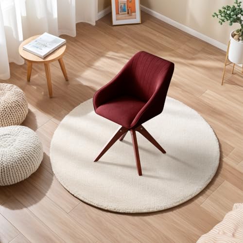 Sillón giratorio moderno tela rojo miniatura 3