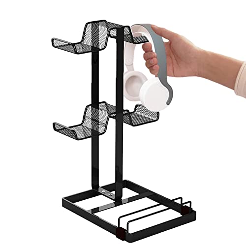 Suporte de controlador de jogo,Suporte para fone de ouvido de 2 camadas - Acessórios de jogos de met