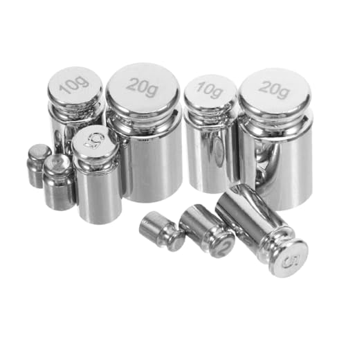 CHILDWEET 10pcs Set Weight Kit Scale Balancing Weights Scale for Weight Scales Digital Weight Grams Calibration Weights for Digital Scale Gram Weight Scale Gram Weights Steel Silver
