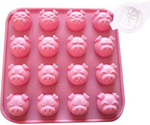 Moolecole 16-Cavity Different Pig Expression Silicone Cake Soap Decoration Mold
