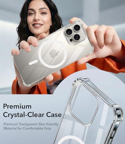Image of Jkobi Shockproof Crystal-Clear Back Cover for Apple iPhone 16 Pro Max (Magsafe Wireless Support | Drop & Camera Protection | Hard Polycarbonate)