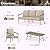 HERA'S HOUSE Patio Furniture Set, 2 x Cushioned Leg Chair, 3-Seat Sofa with Wood Grain Coffee Table, 5 Seats Luxury Windsor Style All Weahter Outdoor Sofa Conversation Set for Deck Lawn Backyard