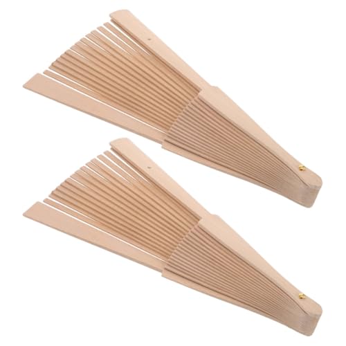 OHPHCALL Marco de Abanico de Madera 23 Cm 16 Varillas, 2 Piezas para Bricolaje, Soporte Resistente para Abanicos Plegables de Mano, Material Artesanal para Manualidades y Creación