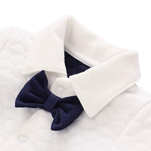 Bebone baby Jungen Strampler Taufe Hochzeit Babykleidung Langarm Anzug (Grau, 3-6 Monate)