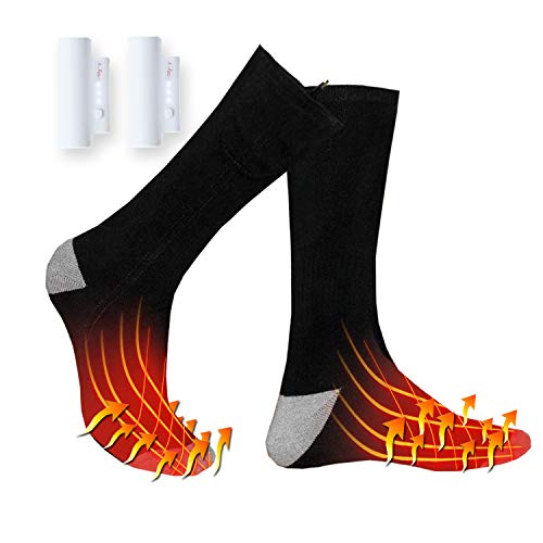 PKSTONE Heated Socks, Electric Rechargeable Battery Socks for Men Women, Hunting Camping Riding