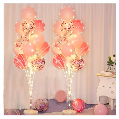 2 Sets Balloon Arch Stand with Base and String Light