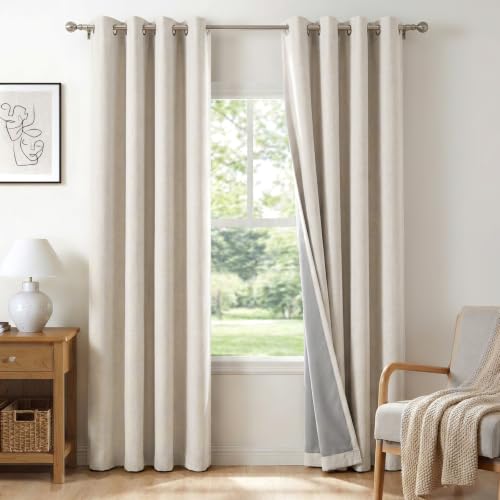 100% Blackout Shield Faux Linen 84" Curtain Panels 100% Blackout Shield Faux Linen 84" Curtain Panels